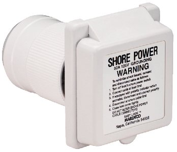 Marinco - 50 Amp 125V Power Inlet With Stainless Steel Trim - 6351ELB