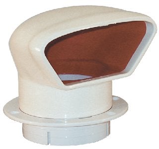 Marinco - Snap-In Deluxe Low Profile PVC Cowl Vent - White With Red Interior (Includes White Snap-In Deck Plate and Cover) - N10863