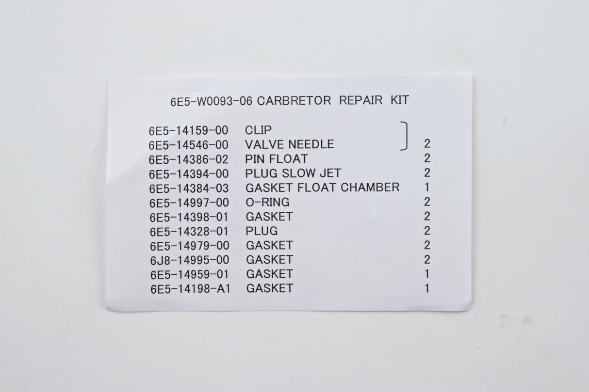 Yamaha - Carb repair kit - 6E5-W0093-06-00