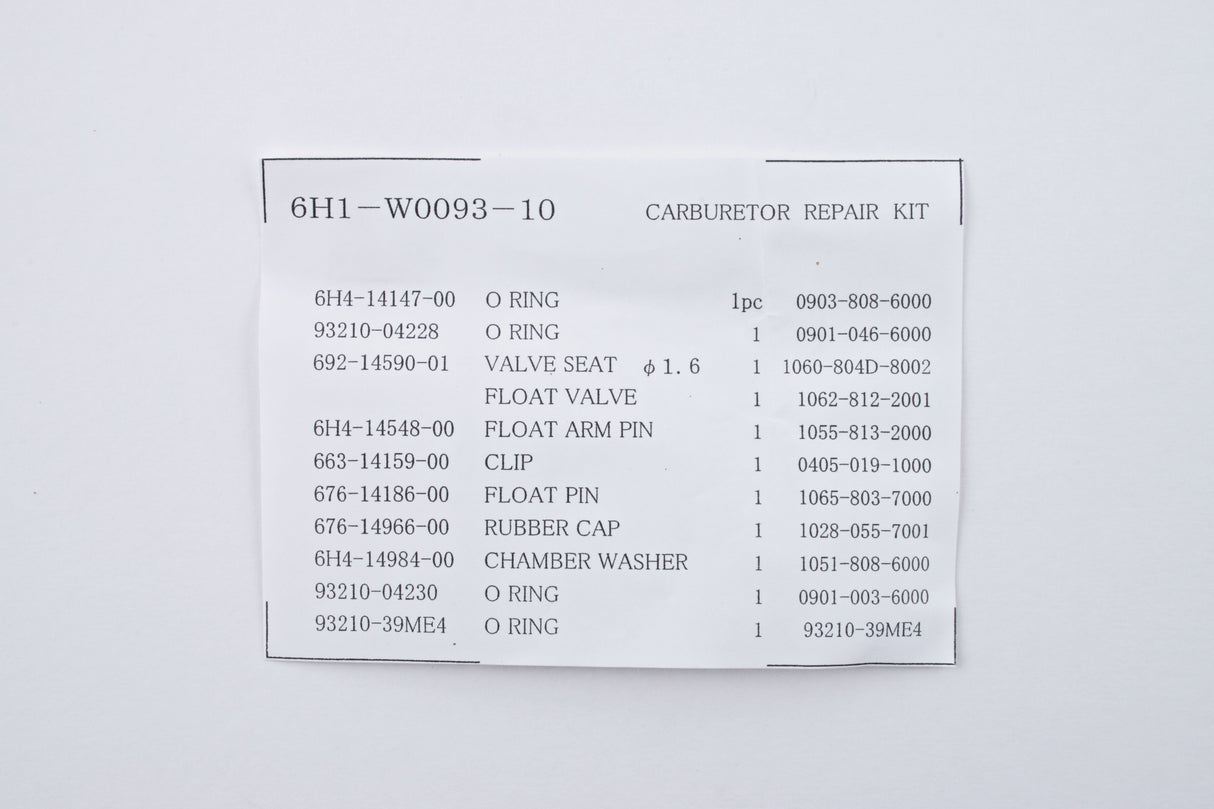 Yamaha 90T B90 C90 P75 Carburetor Repair Kit, part of the PartsVu Yamaha marine carburetor collection