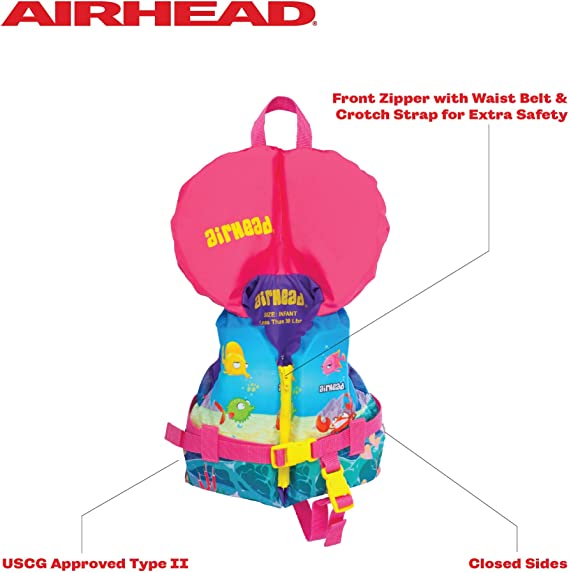 Airhead Reef Infant Nylon Vest, Infant, Pink Reef / Sea Life Theme - 1008901A