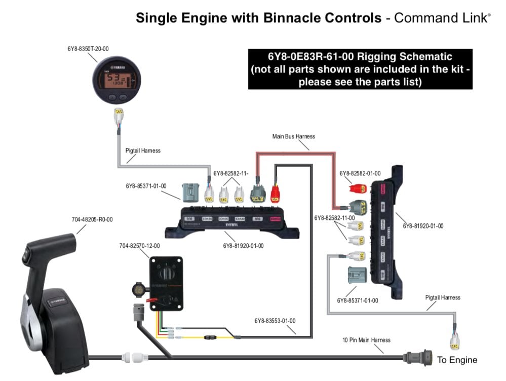 Yamaha - Command Link Single Engine Gauge Kit - Round One Gauge Kit - 6Y8-0E83R-61-00