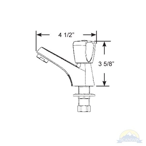 Scandvik - Classic Cold Water Only Basin Tap - Chrome Plated Brass - 70000