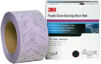 3M - Hookit Purple Clean Sanding Sheet Roll 334U - P800 Grit - 70 mm x 12 m - 30700
