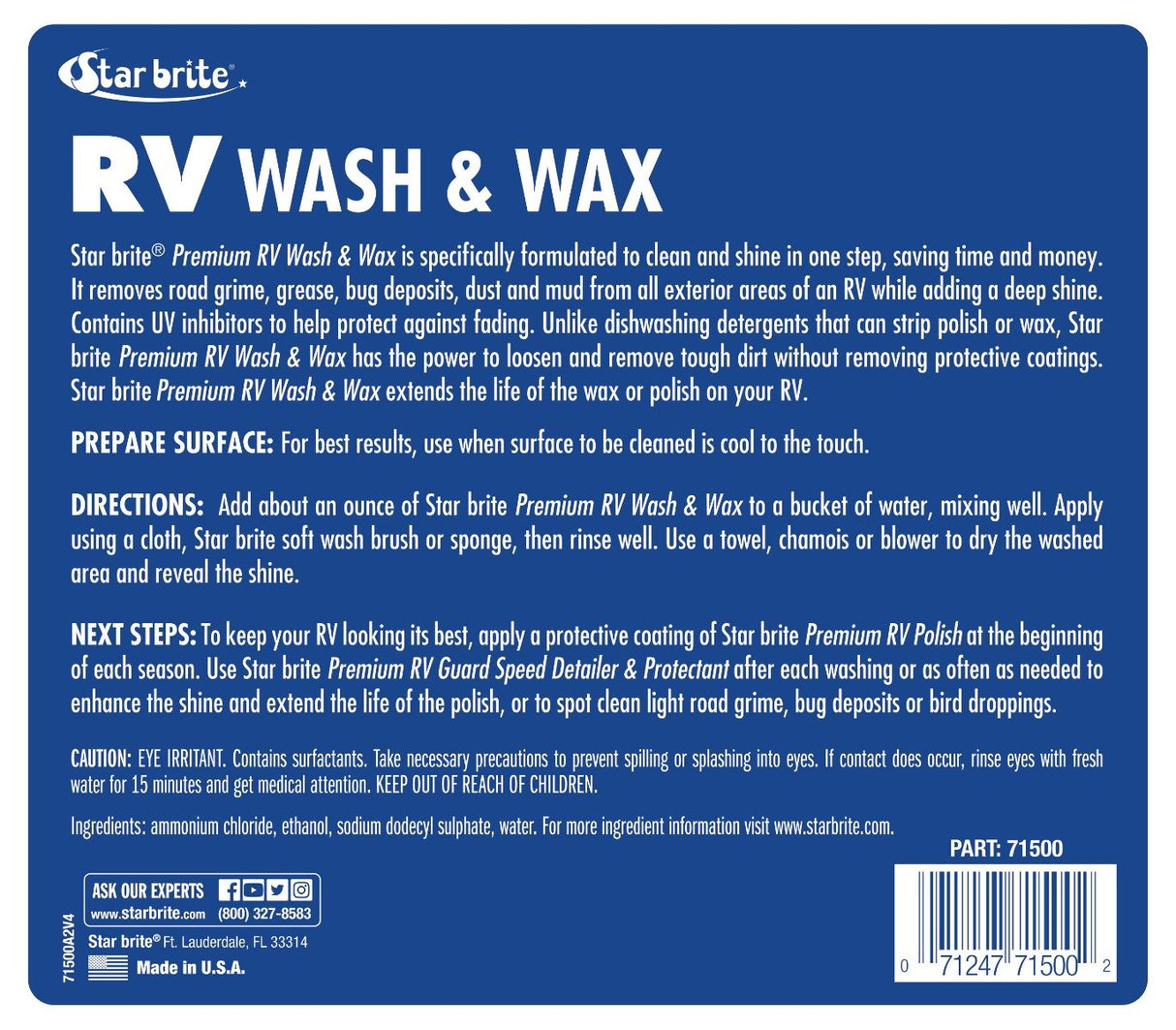 Starbrite - RV Wash & Wax with PTEF - 16 oz. - 71516