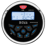 Boss Audio - MCKGB350B.6 Combo - Marine Gauge Radio with Antenna & 2 6.5" Speakers - Black - MCKGB350B.6