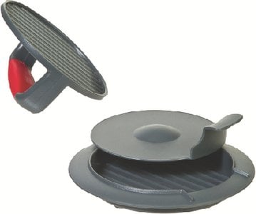 Progressive International Corp - Prepworks Perfect Burger Press (3 Piece Set Includes Comfort Grip Press, Dimple Insert and Non-Skid Base) - HPM10