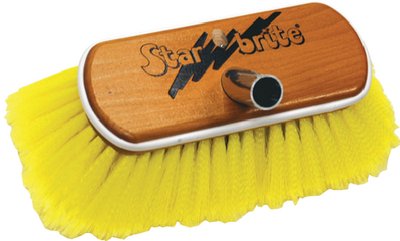 Starbrite - Premium Wash Brush - Synthetic Wood Block w/Bumper - Yellow - Soft - 8" - 40170