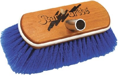 Starbrite - Premium Wash Brush - Synthetic Wood Block w/Bumper - Blue - Medium - 8" - 40171