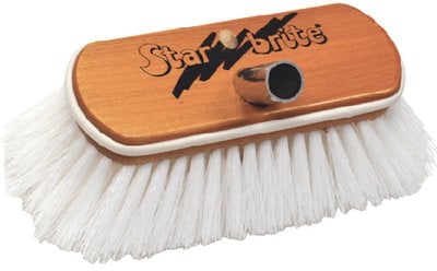 Starbrite - Premium Wash Brush - Synthetic Wood Block w/Bumper - White - Hard - 8" - 40172