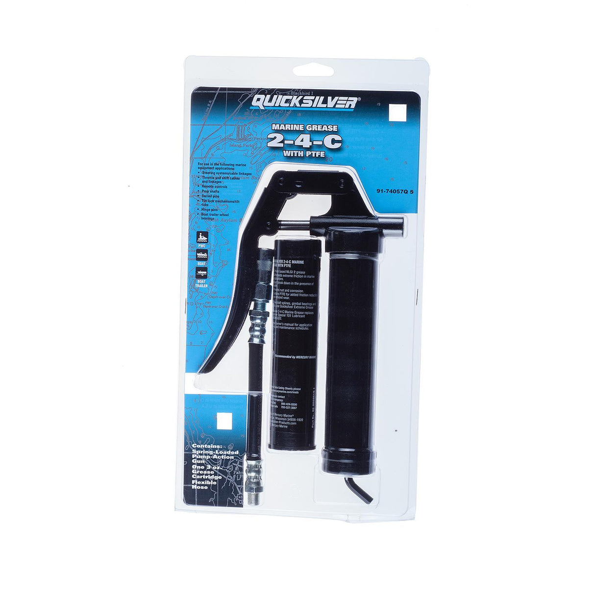 Mercury Quicksilver - 2-4-C Marine Lubricant with PTFE & Cartridge Gun - 91-74057Q5