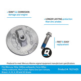 Mercury Quicksilver - Outboard Aluminum Anode Kit - Fits Mercury/Mariner 35 ‑ 300 HP - Force 90 - 120 HP 1995 and Newer - MerCruiserAlpha One Gen II and Bravo I, II, III, X XR & XZ Drives - 76214Q5