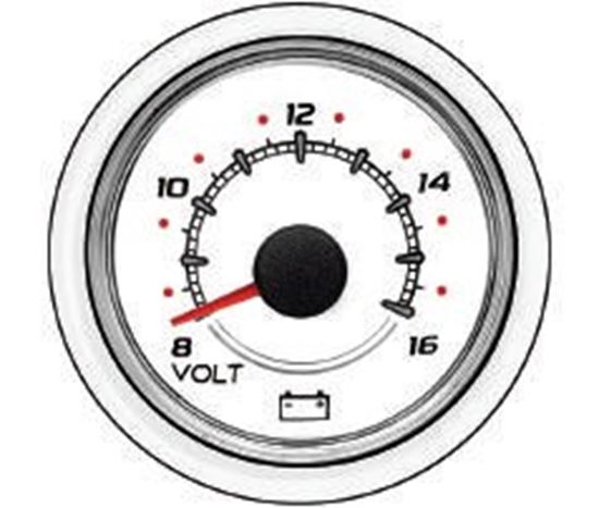 Mercury - Voltage Gauge - 12 Volt - White Face - 2-1/8 inch Diameter - 79-8M0052864