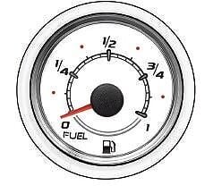 Mercury - Fuel Level Gauge - White Face - 2-1/8 inch Diameter - 79-8M0052865