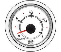 Mercury - Waste Level Gauge - White Face - 2-1/8 inch Diameter - 79-8M0052868