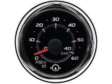 Mercury - Gear Oil Pressure Gauge - 600 PSI - Black Face - 2-1/8 inch Diameter - 79-8M0069429