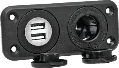 Prime Products - RECEPTACLE 12V W-DUAL USB,12V RECEPTACLE WITH DUAL USB - 086410