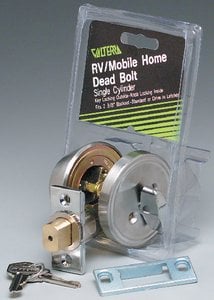 Valterra - L32CS3008 Stainless Steel 3 Way Universal Single Cylinder RV Lock Unlock Deadbolt - 32CS3008