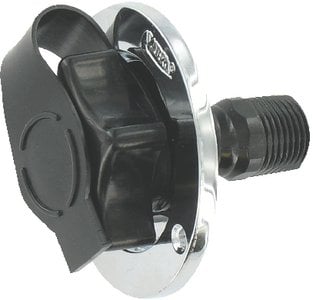 Valterra - A01-0165VP Black Flush Mount Die Cast Flange Plastic Check Valve RV Water Inlet Includes Screws, Putty Tape & Teflon Tape - A010165VP