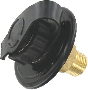 Valterra - Flush Mount MPT Plastic Flange Brass Check Valve RV Water Inlet Includes Screws, Putty Tape & Teflon Tape - A010169LFVP