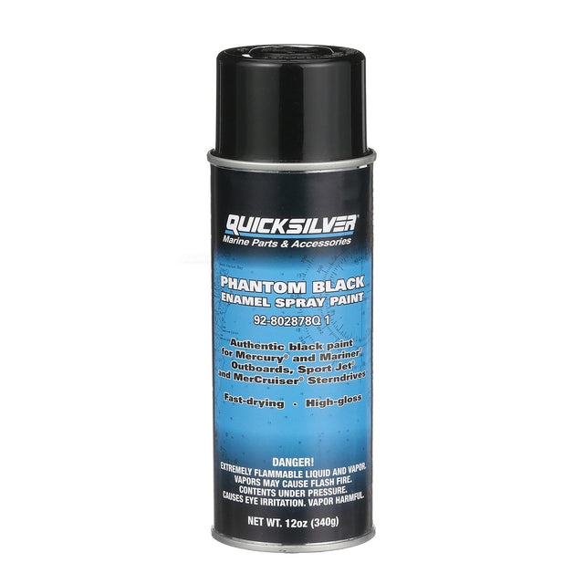 Mercury Quicksilver - Engine Paint - Phantom Black - 12 oz Spray Can - 802878Q1