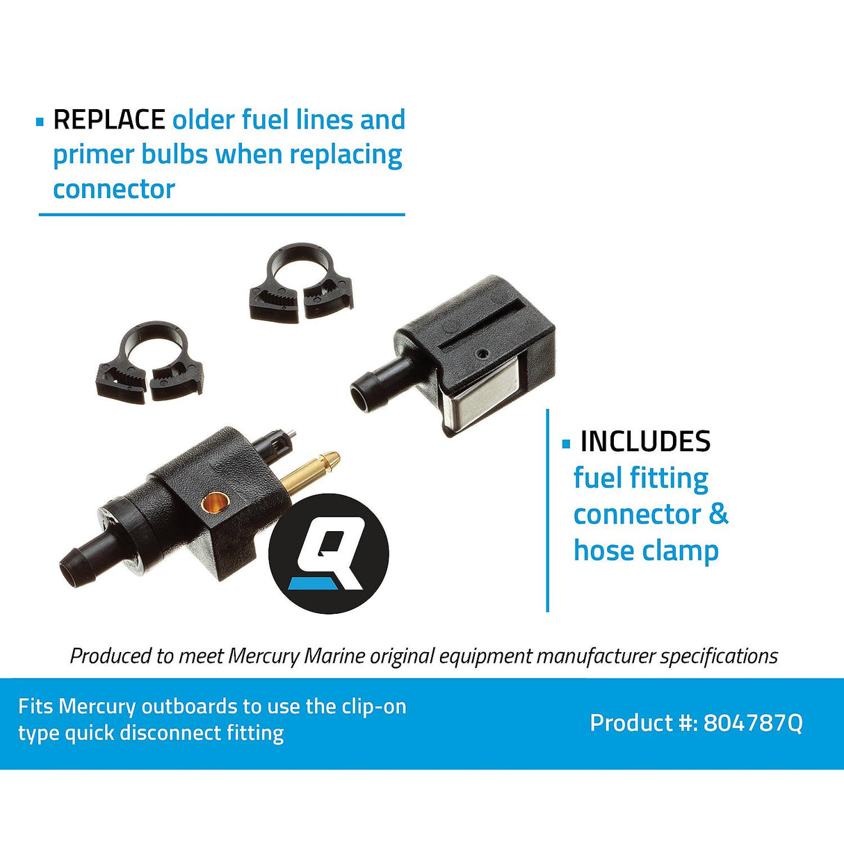Mercury Quicksilver - Connector Kit - 5/16 Inch I.D. Fuel Line - 22-804787Q