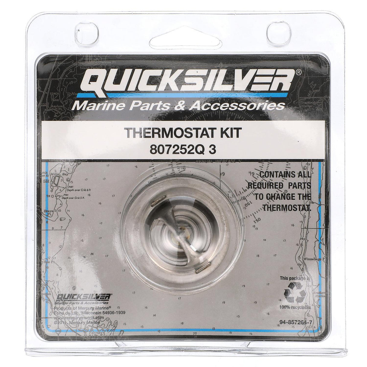 Mercury Mercruiser - Thermostat Kit - Fits 1982 and Older Ford and GM V-8 Engines - 807252Q3