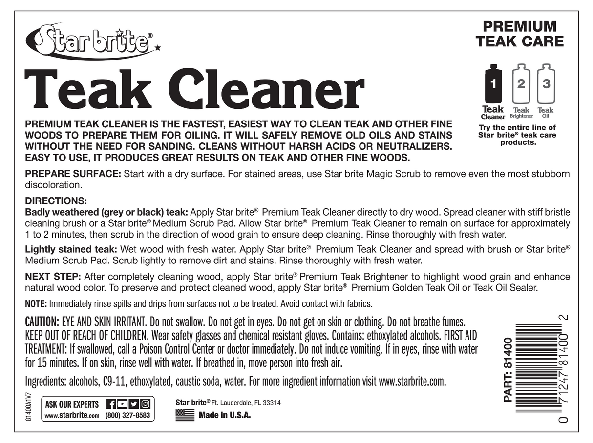 Starbrite - Premium Teak Cleaner - Step 1 - 1 Gallon - 81400