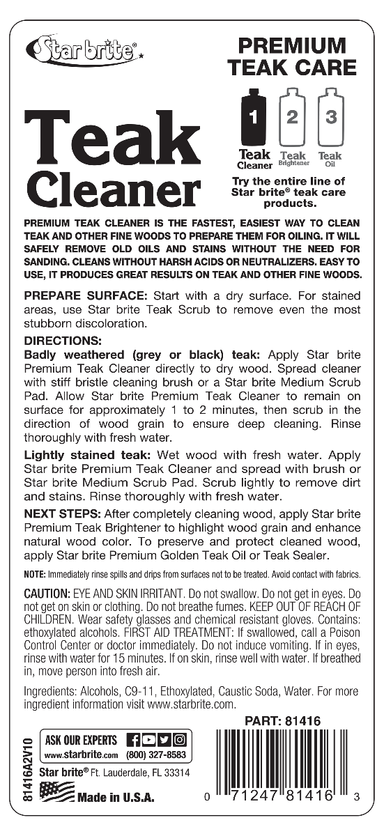 Starbrite - Premium Teak Cleaner - Step 1 - 16 oz. - 81416