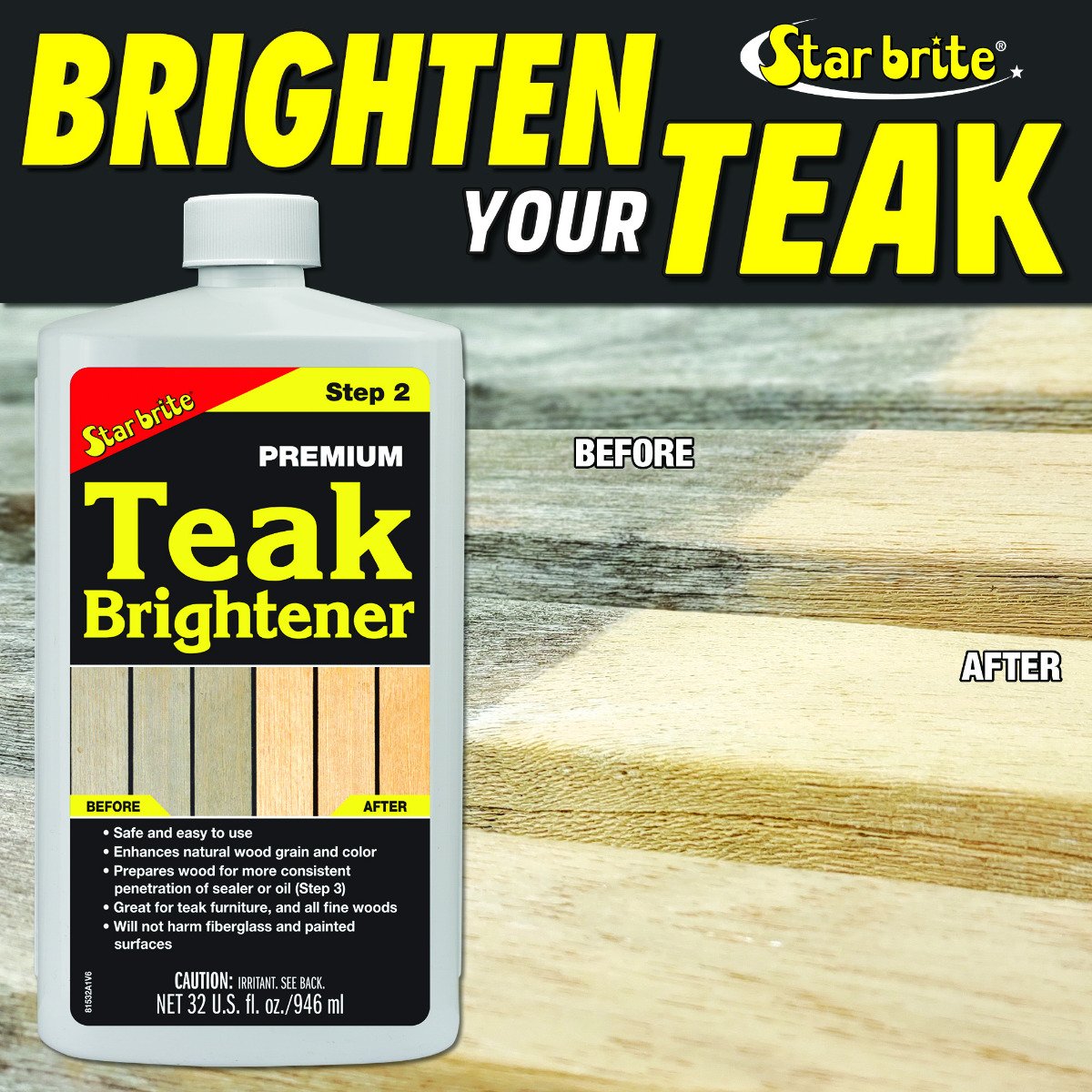 Starbrite - Premium Teak Brightener - Step 2 - 32 oz. - 81532