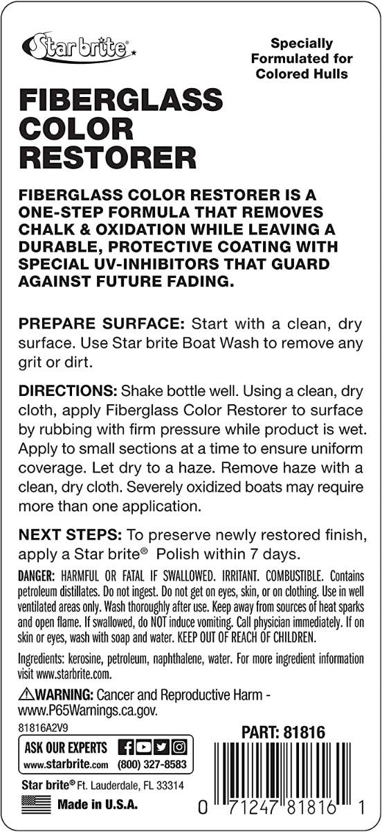 Starbrite - Fiberglass Color Restorer with PTEF - 16 oz. - 81816