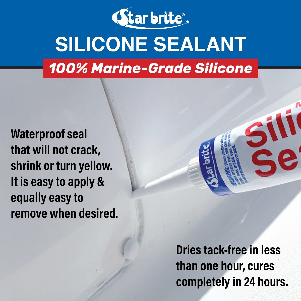 Starbrite - Marine Silicone Sealant - Black - 10.1 oz - 82123