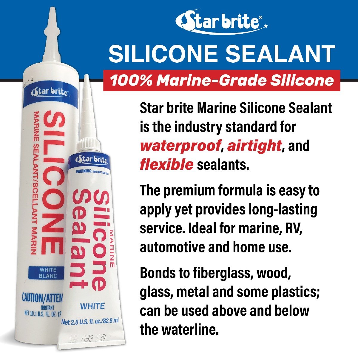 Starbrite - Marine Silicone Sealant - Black - 10.1 oz - 82123