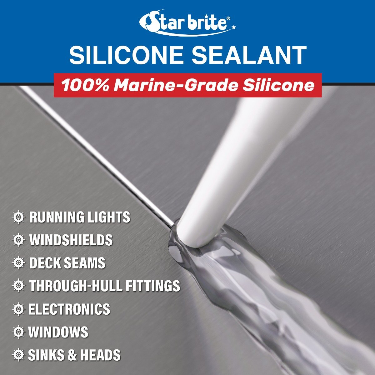 Starbrite - Marine Silicone Sealant - Clear - 10.1 oz - 82122