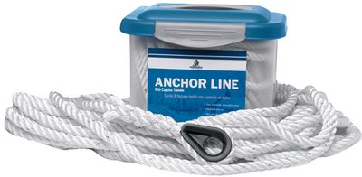 Samson - Nylon Anchor Line, White With Red and Green Tracers - 603024010083