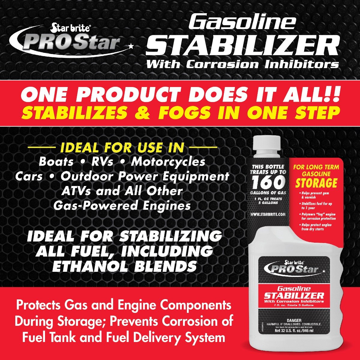 Starbrite - EZ Store EZ Start Gas Storage Additive - 8 oz - 4 Pack - 84308