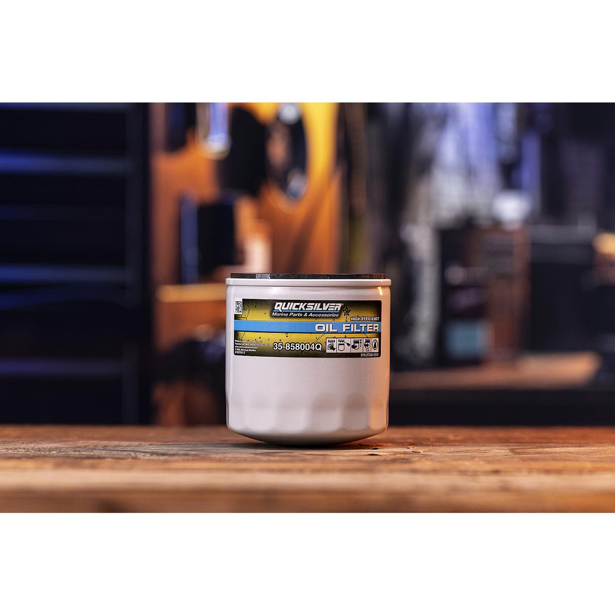 Mercury Quicksilver - Oil Filter - Fits MCM/MIE GM Engines, Except V‑6 Models w/Oil Filter Mounted on Engine Block & 4.5L & 6.2L Mercury Engine - 35-858004Q