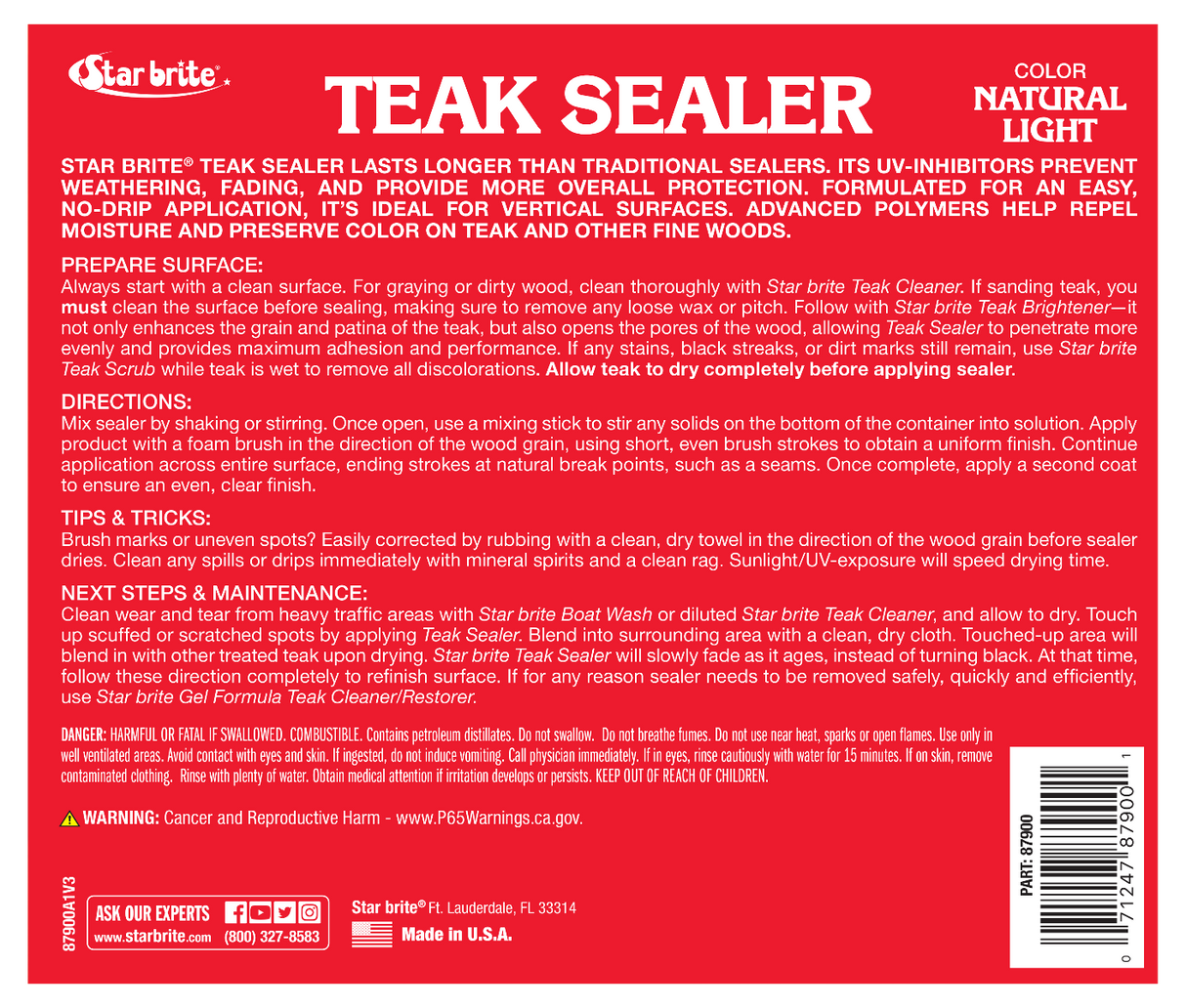 Starbrite - Teak Sealer Natural Light - 1 Gallon - 87900