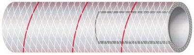 Shields Hose -  Hose - Clear Reinforced PVC Tubing With Red Tracer - Series 162 - 1620386