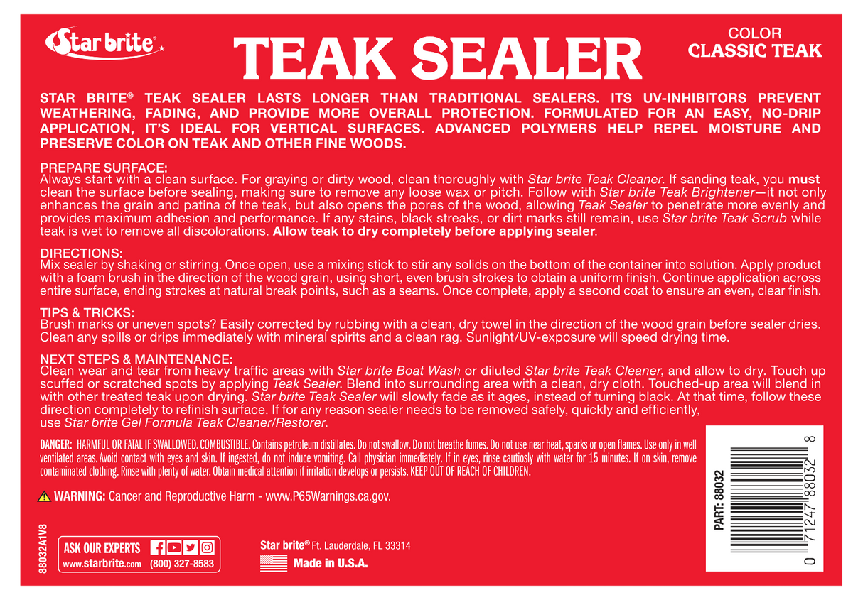 Starbrite - Teak Sealer Classic - 32 oz. - 88032