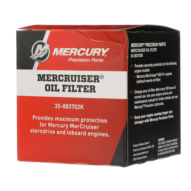 Mercury MerCruiser Oil Filter 4.3L Carbureted Alpha Bravo - 35-883702K
