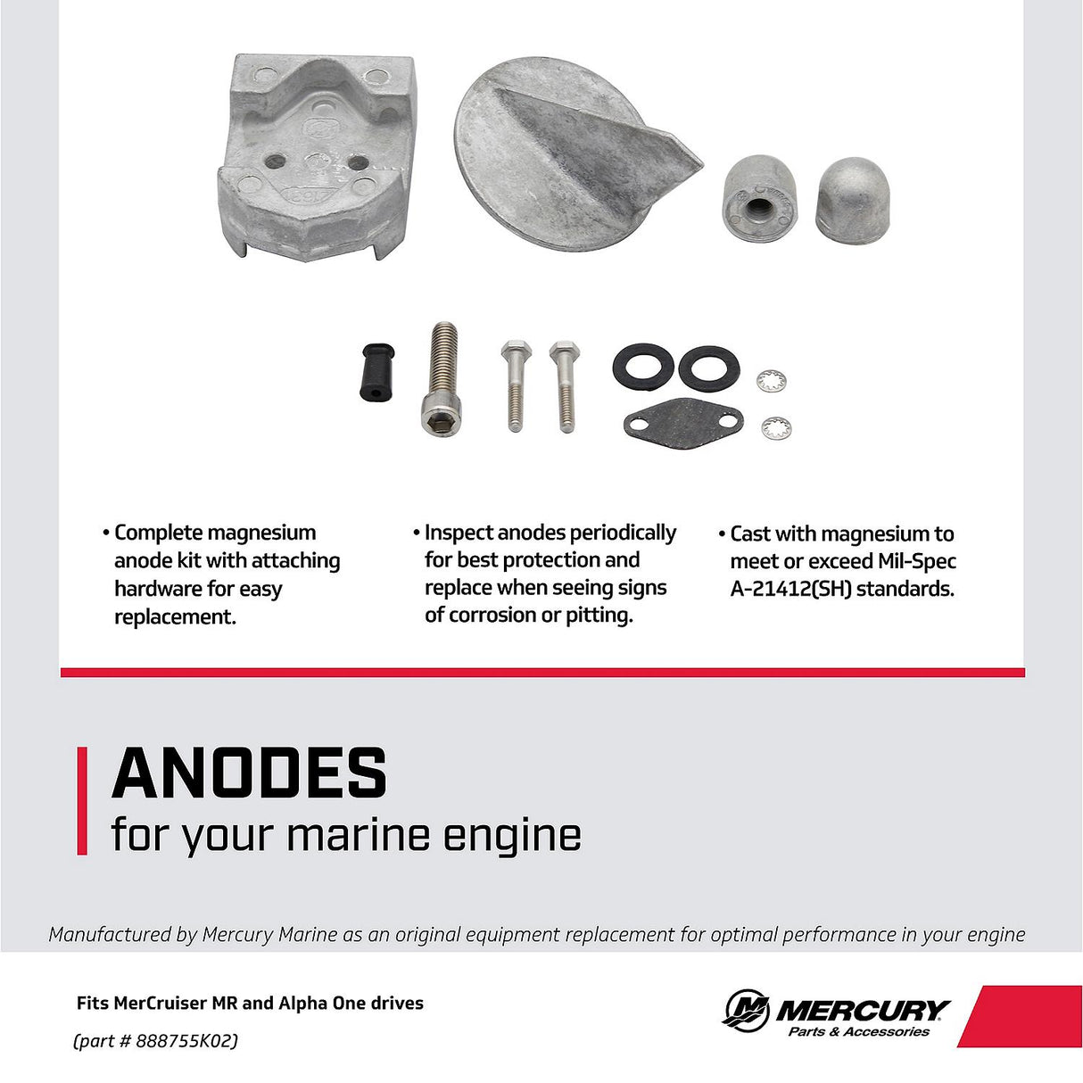 Mercury - Anode Kit - Magnesium - 97-888755K02