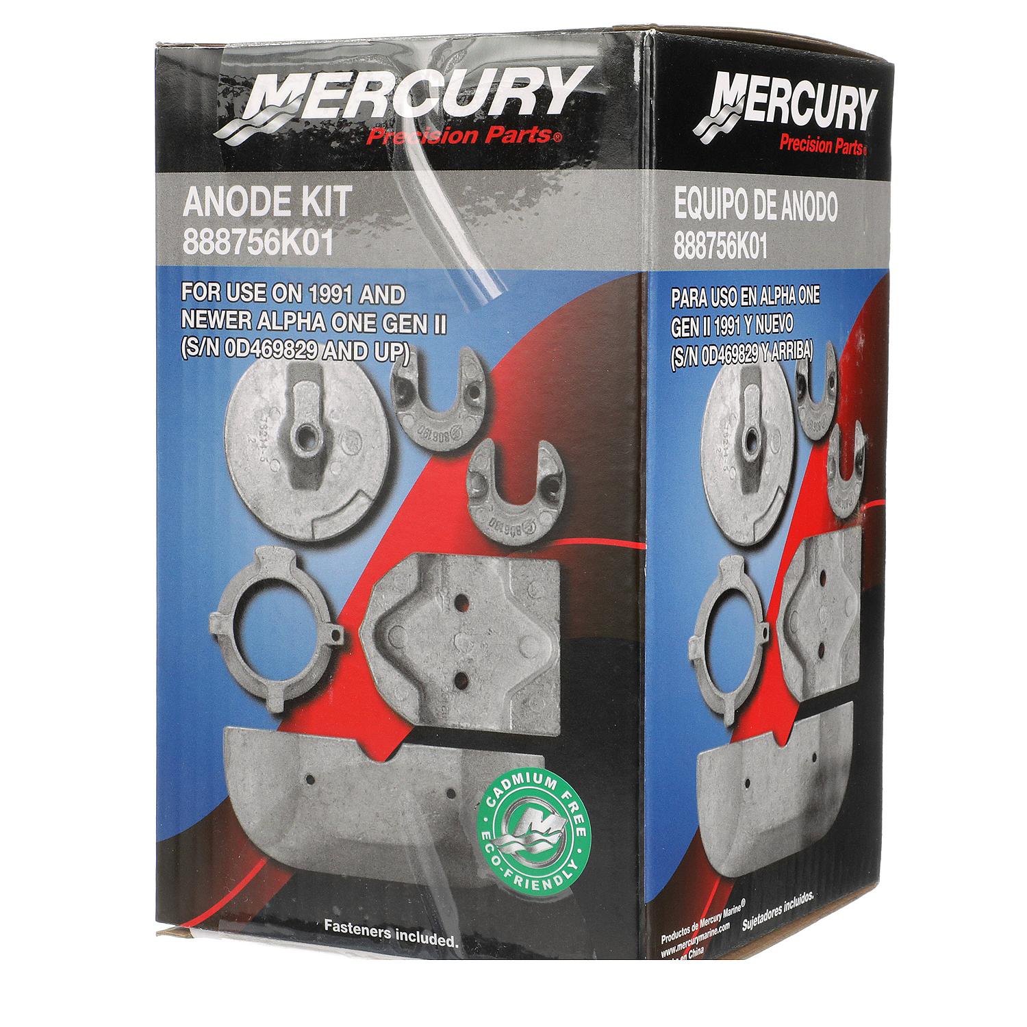 Mercury 888756K01 Aluminum Anode Kit for Alpha One Gen II