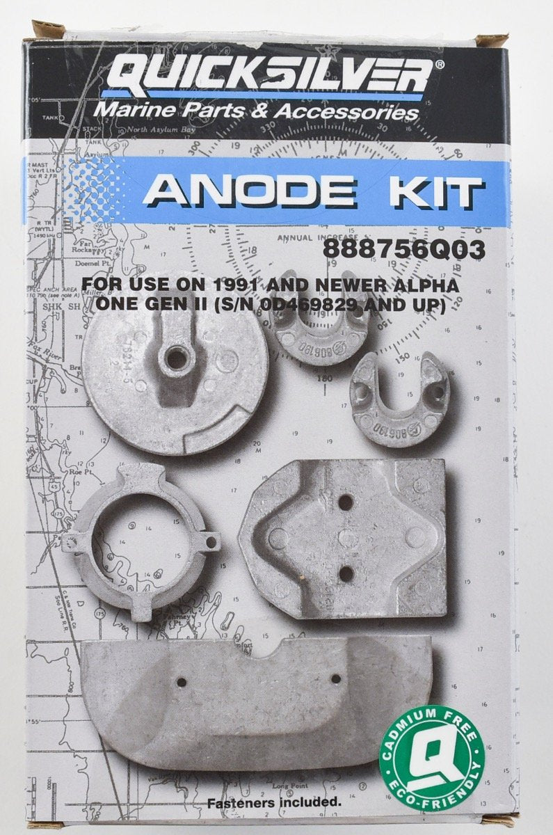 Mercury Quicksilver - Aluminum Anode Kit - Fits Alpha One Gen II - 97-888756Q03