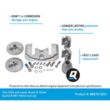 Mercury Quicksilver - Aluminum Anode Kit Sterndrive - Fits 2003/Newer Bravo III Drives - 97-888761Q04