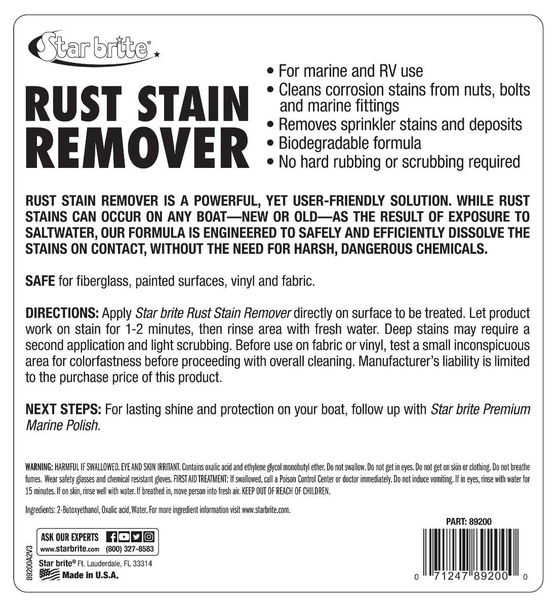 Starbrite - Rust Stain Remover - 22 oz. - 89222