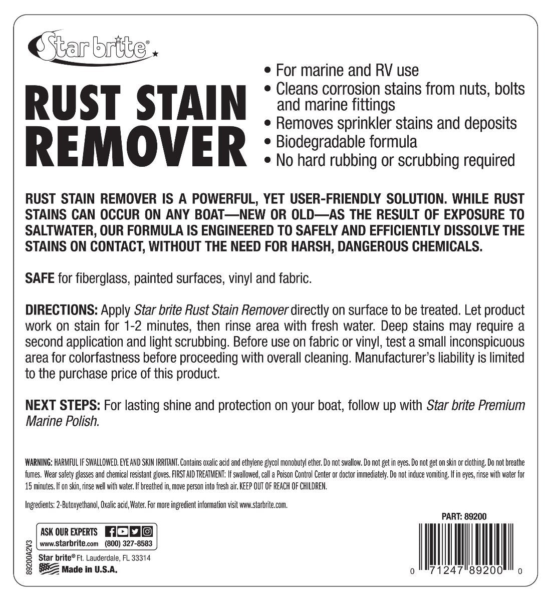 Starbrite - Rust Stain Remover - 1 Gallon - 89200