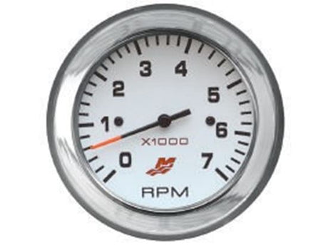 Mercury - Flagship Tachometer - White Face - Chrome Bezel - 3-3/8 inch Diameter - For Various Mercury Outboards & MCM Products - 79-895283A45