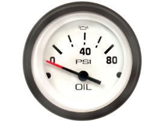 Mercury Quicksilver - Admiral Oil Pressure Gauge - White Face - Black Bezel - Fits All MCM/MIE Gasoline Engines & Mercury/Mariner 25/30/40/45/50/225 Outboards - 79-895289Q21