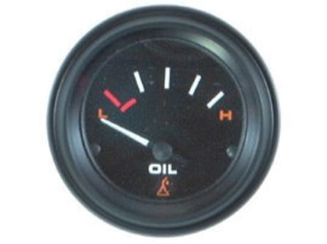 Mercury Quicksilver - International II Oil Pressure Gauge - Black Face - Black Bezel - Fits All MCM/MIE Gasoline Engines & Mercury/Mariner 25/30/40/45/50/225 Outboards - 79-895289Q41